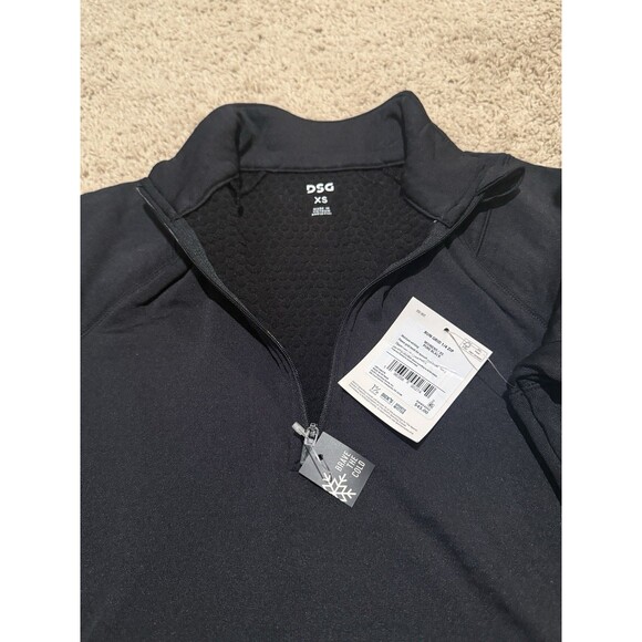 DSG Women's Pure Black Run Grid 1/4 Zip Pullover Top Regular Size XS Nwt - Picture 2 of 5